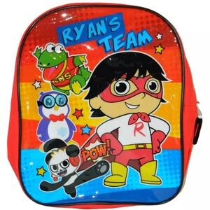 Ryan's World Small School Backpack red/black